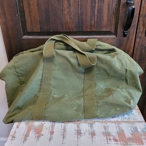 US Air Force Army Green Canvas Flyers Kit Equipment Duffle Bag Vintage Military